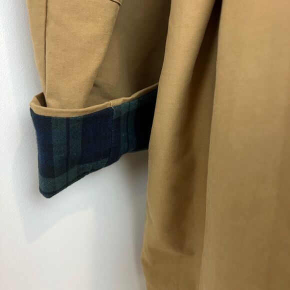 Flash Women's Size 1 US S Tan Khaki Flannel Overcoat Peacoat Jacket Korea Trench - Picture 8 of 16